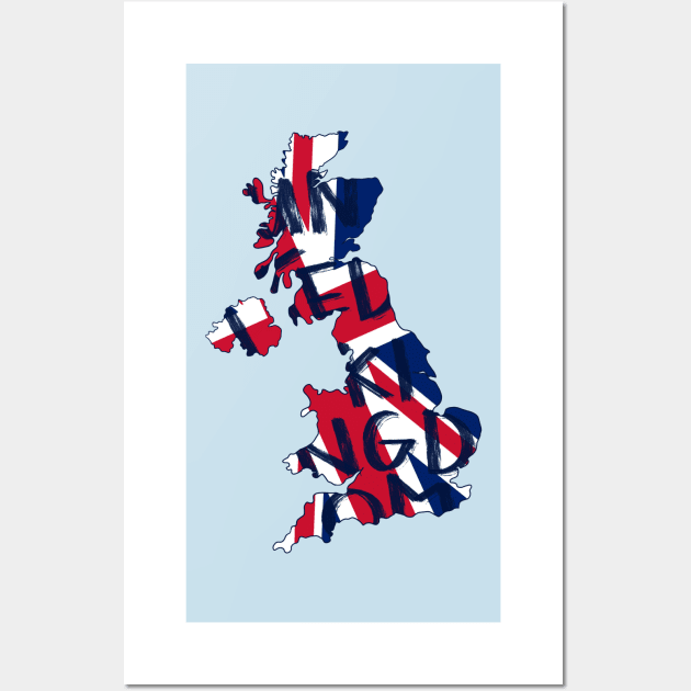 United Kingdom country typography Wall Art by adrienne-makes